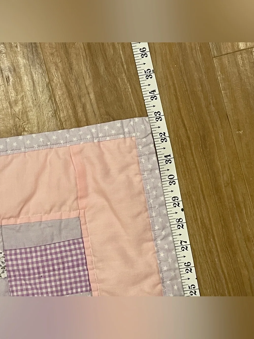 Vintage Baby Quilt • 33 X 43 inch • Pastels 1990s • OOAK Handmade